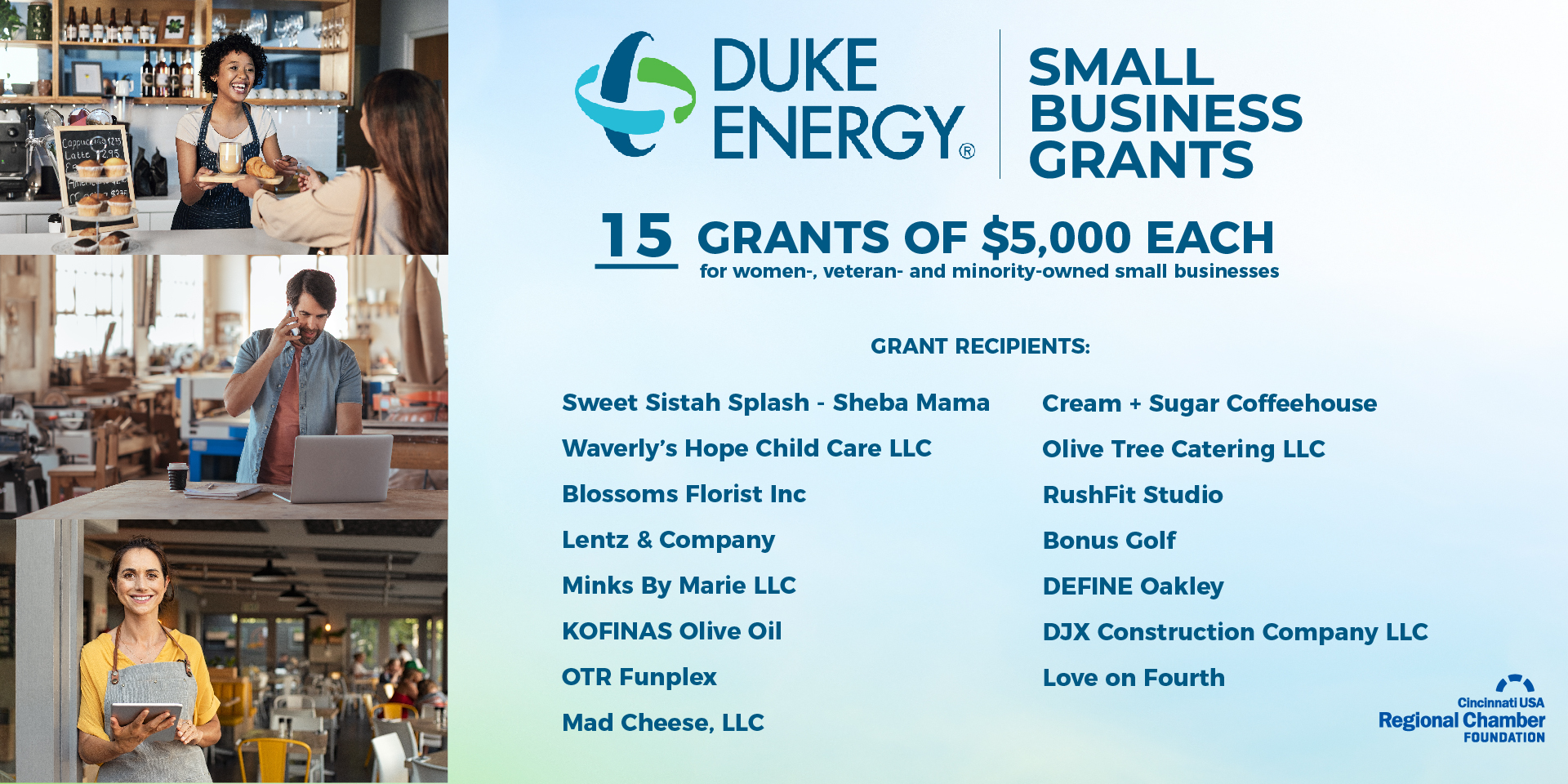 Cincinnati Chamber Announces Grant Recipients of the Duke Energy 