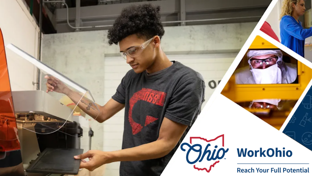 Collage of people working in different industries as a part of the WorkOhio initiative