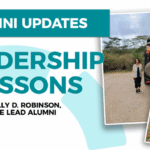 Leadership Lessons by Kelly D. Robinson displayed over photos of her in Africa and an elephant she saw on her trip.