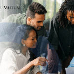 Group of business professionals reviewing a benefits package for their business