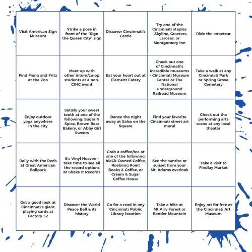 CINC Scavenger Hunt Board-image Cincinnati BINGO